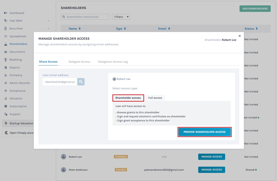 Provide Shareholder Access