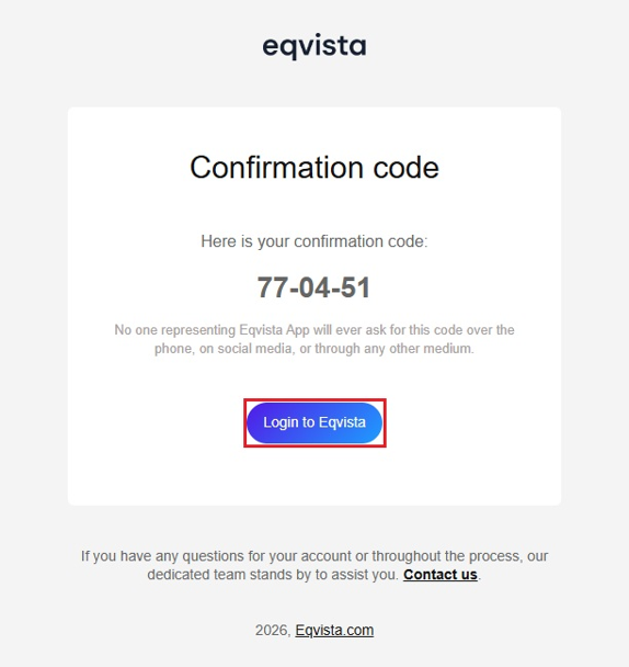 confirmation code