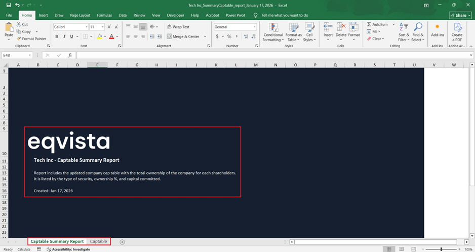 open the downloaded report