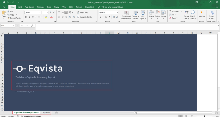 open the downloaded report