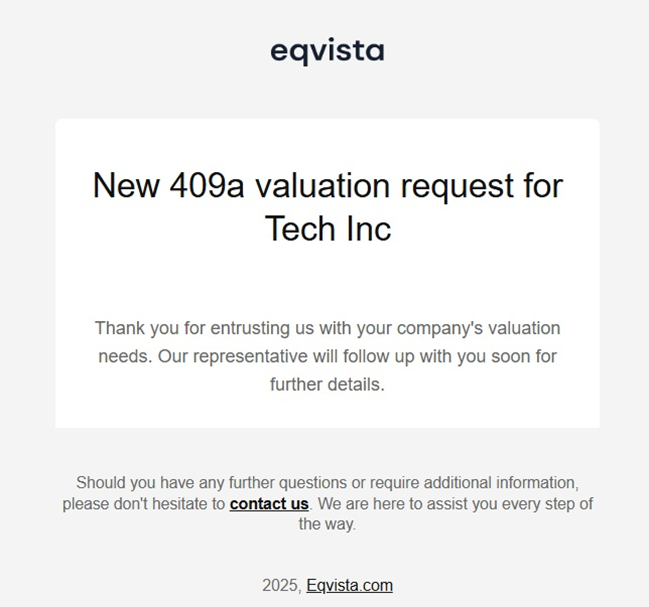 receive an email confirming that your request has been successfully submitted