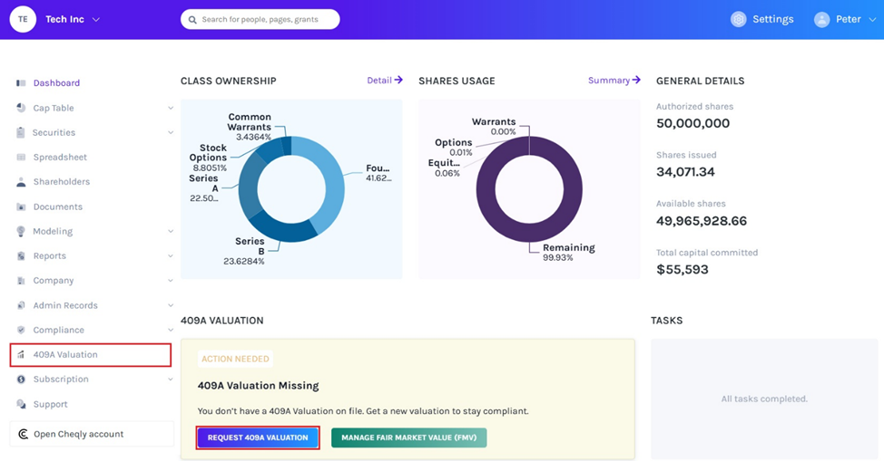 Request 409A Valuation