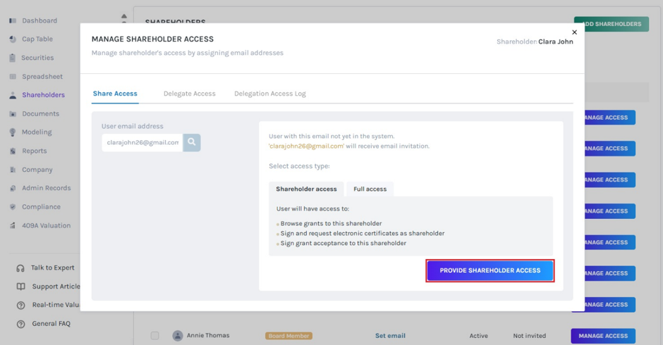 Provide shareholder access