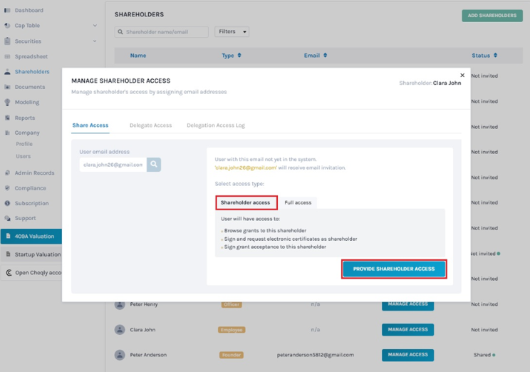 shareholder access