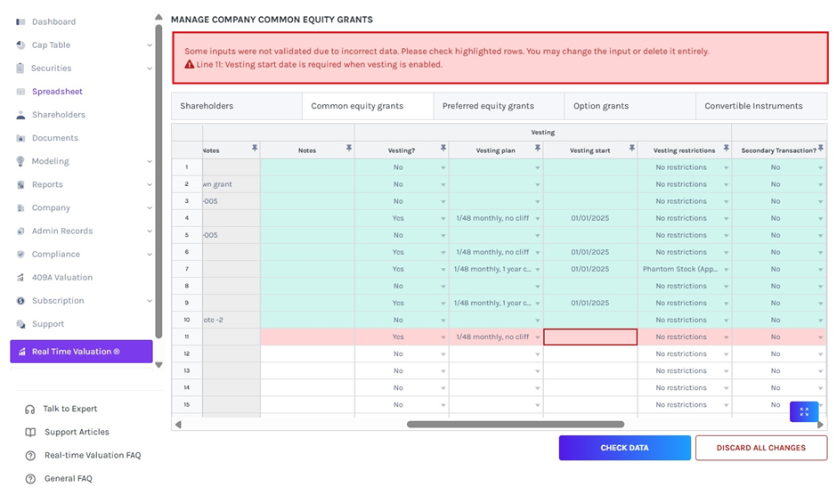 validation message will appear 