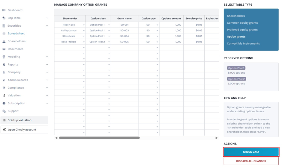 Check Data