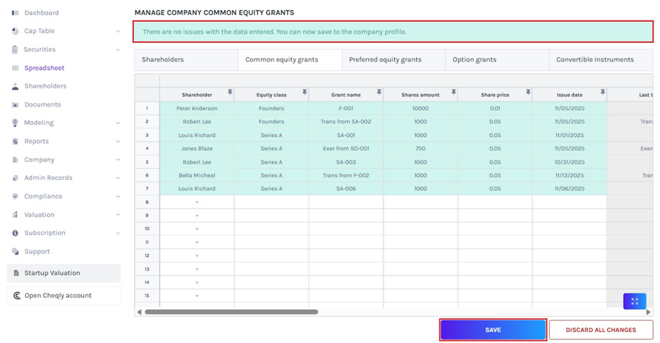 data validation message
