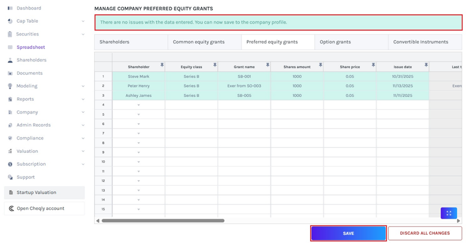 data validation message