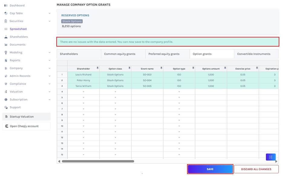 data validation message