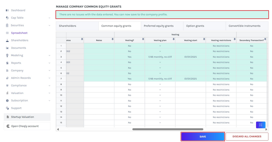 data validation message