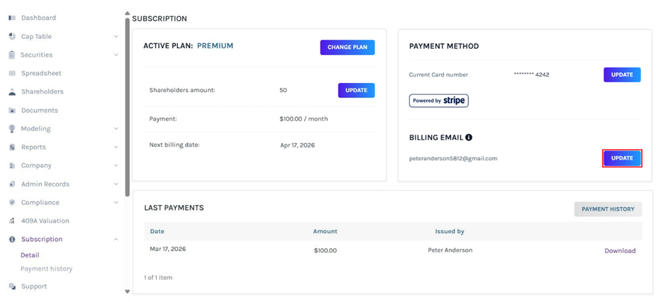 billing email address 