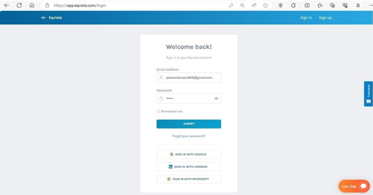 Login to the company