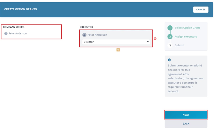 Create option grant