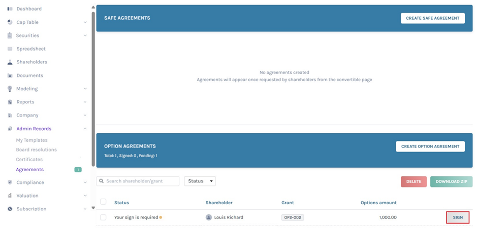 Your sign is required