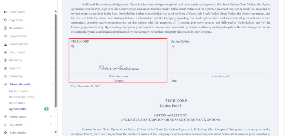  agreement will be signed