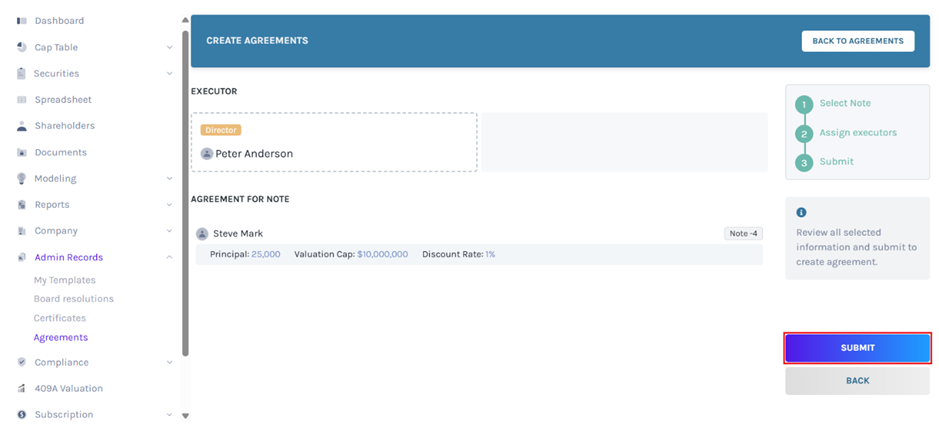 creating the Agreements