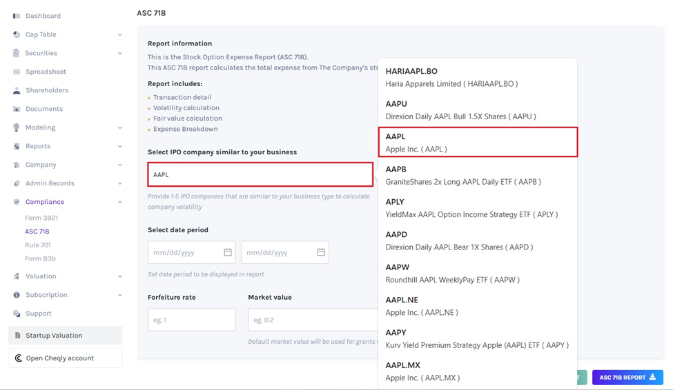 select IPO companies 