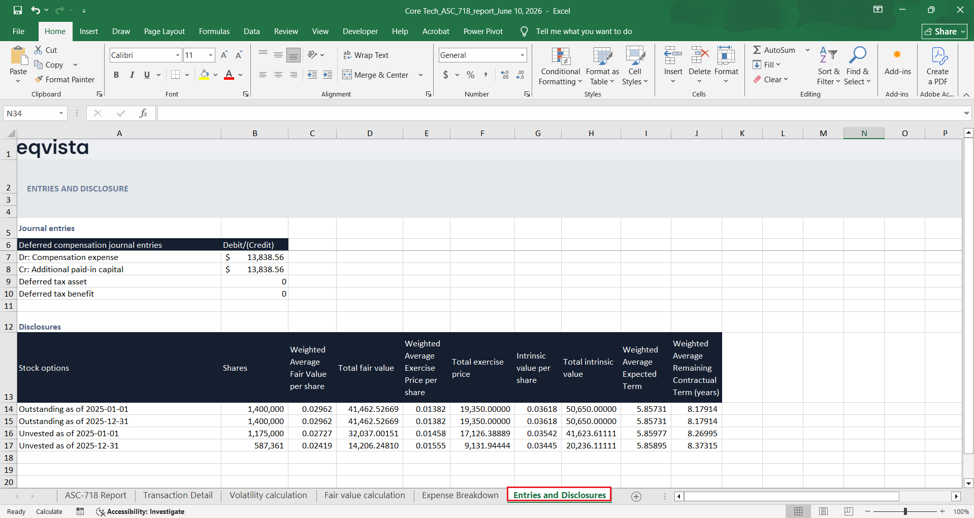 Entries and Disclosures