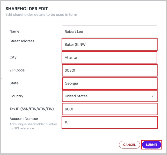 shareholder details