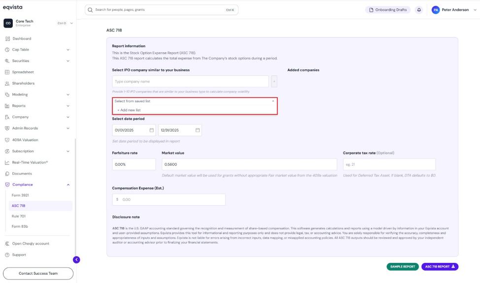 select companies from saved list