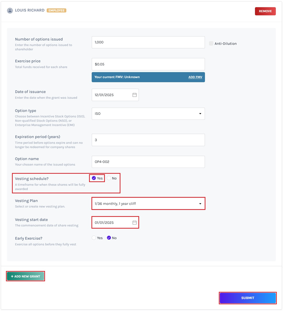 What Is Vesting Plan For 1/36 Monthly, 1-Year Cliff? | Eqvista