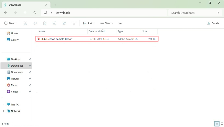 Form 83(B) gets downloaded as a PDF in your Downloads