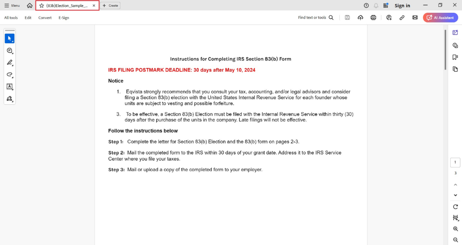 open the downloaded form