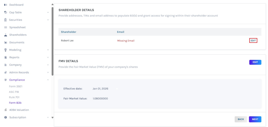 edit shareholder details