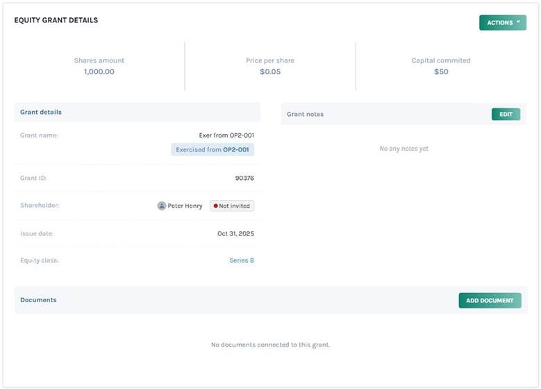 equity grant details 