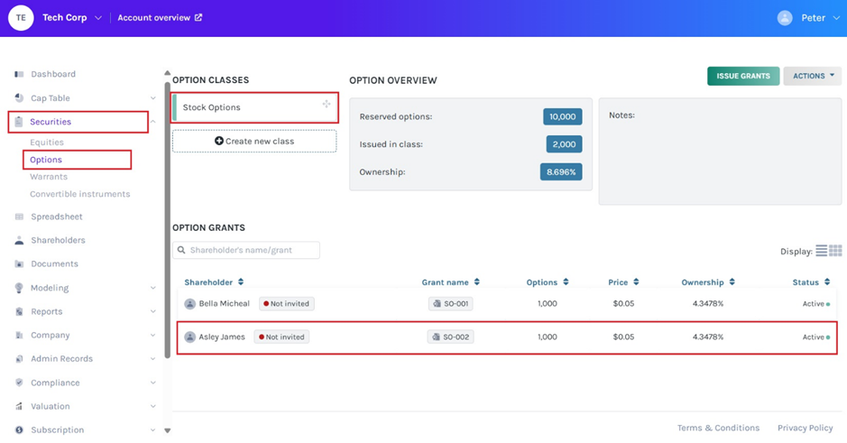 details of the issuance