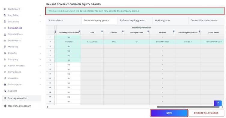 data validation message