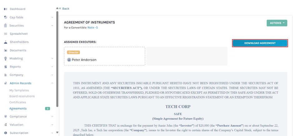 Download Agreement'