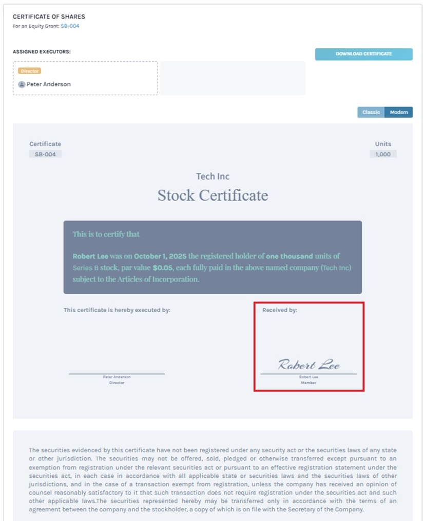 view and sign the agreement