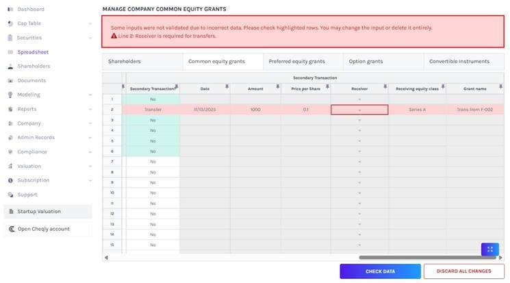 validation message will appear