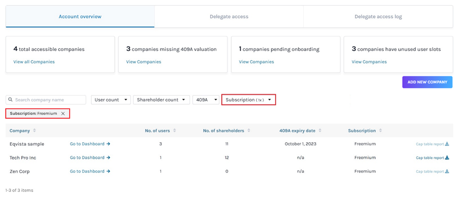 select the options to filter the results