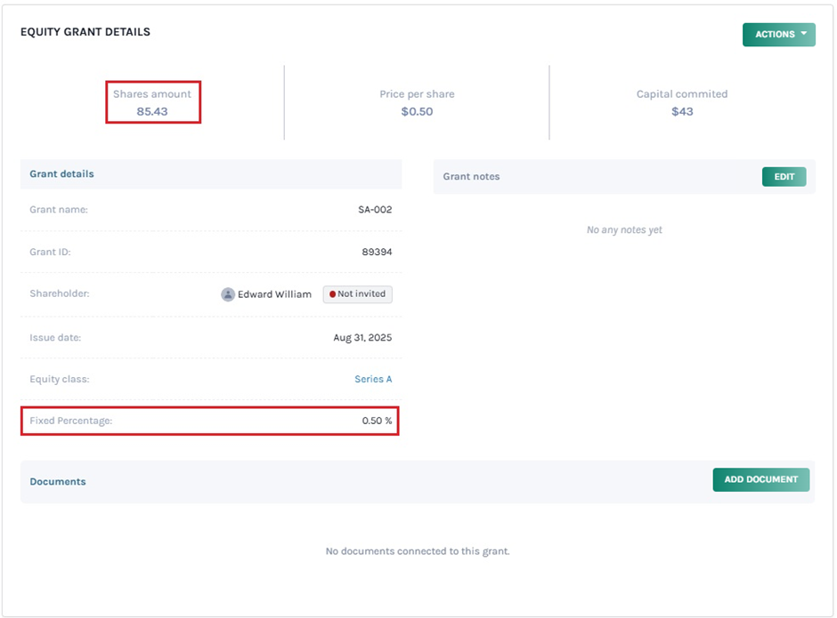 equity grant details