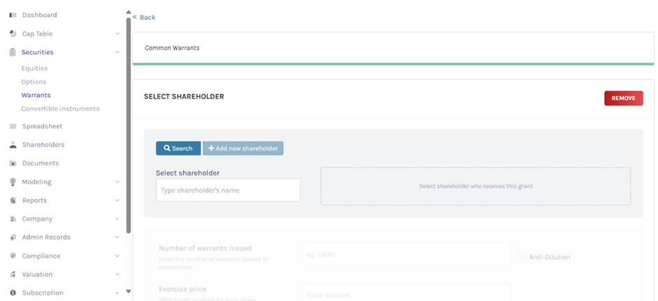 look for the shareholder’s profile