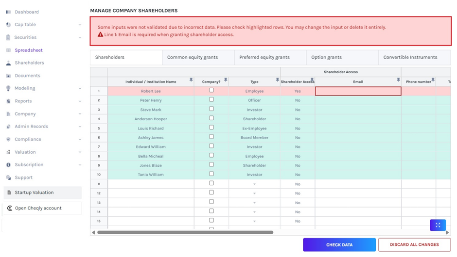 validation message will appear