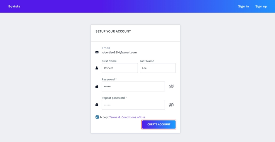 new password field and confirm new password field