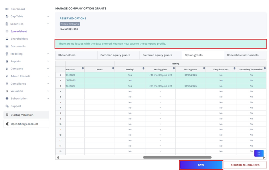 data validation message will appear 