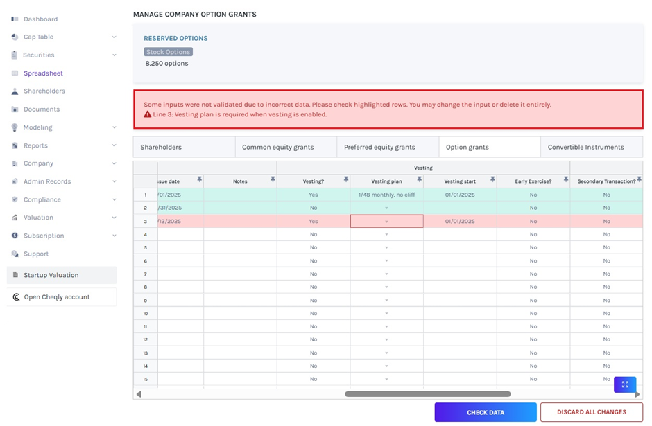 validation message will appear 