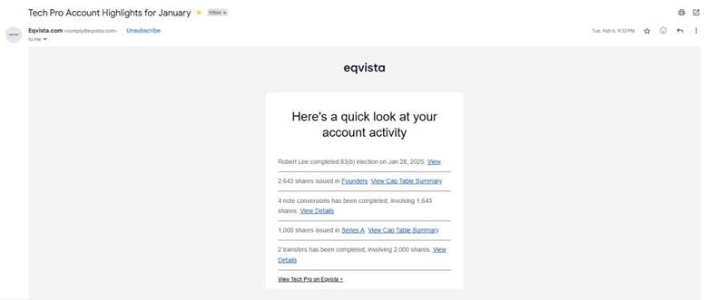 example of the email