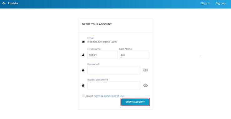 setup your account