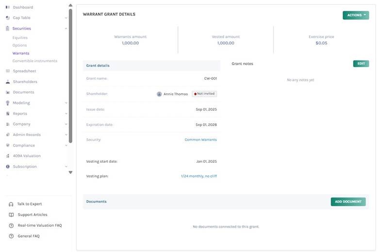 warrant grant details 
