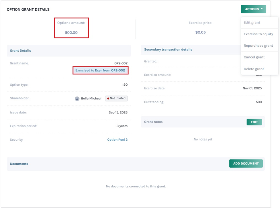 share amount has been updated