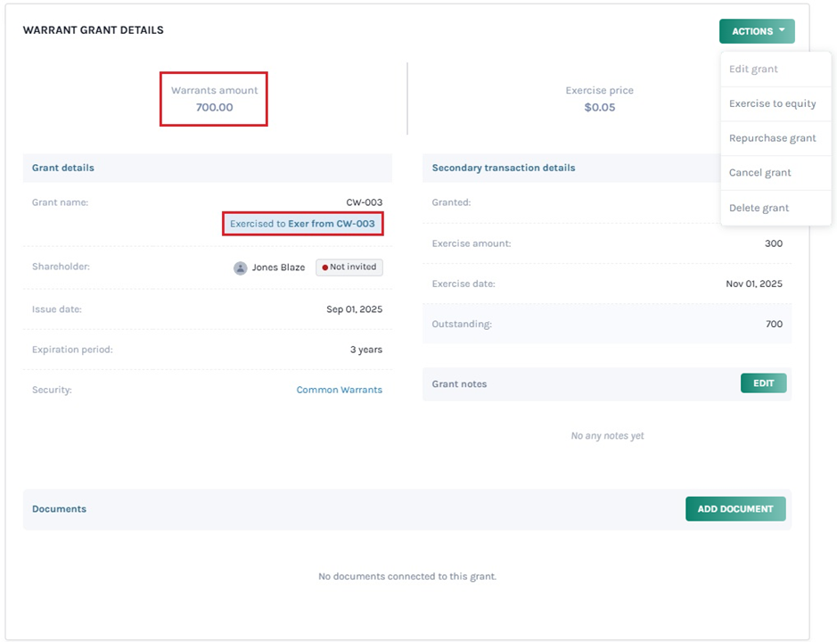 share amount has been updated