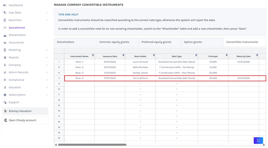 Convertible Instruments