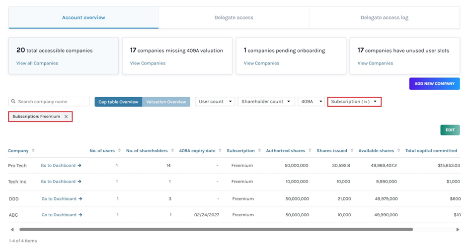 select the options to filter the results