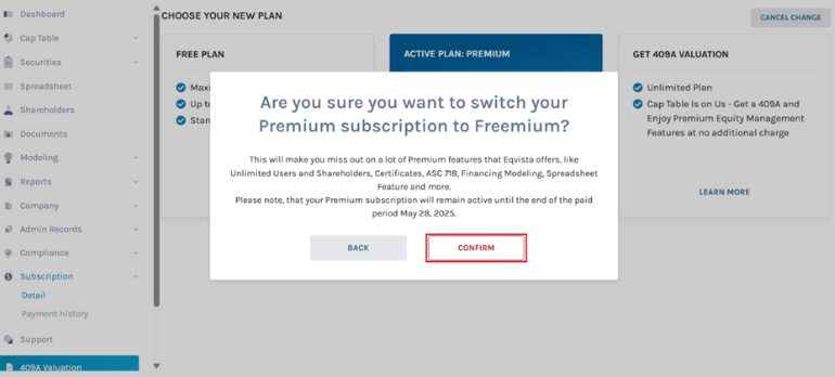 switching your premium subscription to freemium