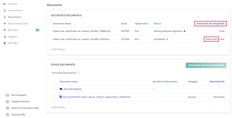 Download all completed